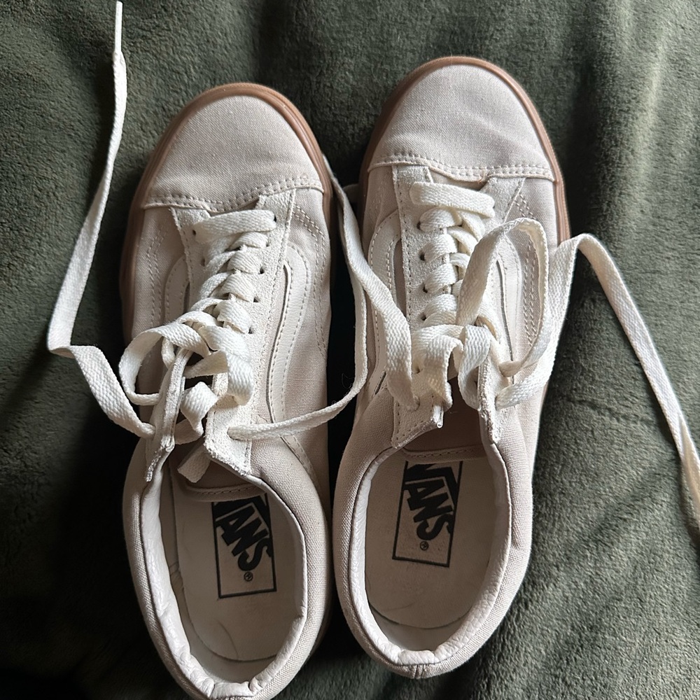 Vans Cream Canvas Sneakers